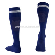 Горячие продажи оптом белые и темно-синие полосы мужские футбольные носки на заказ мужские носки футбольные носки elite
